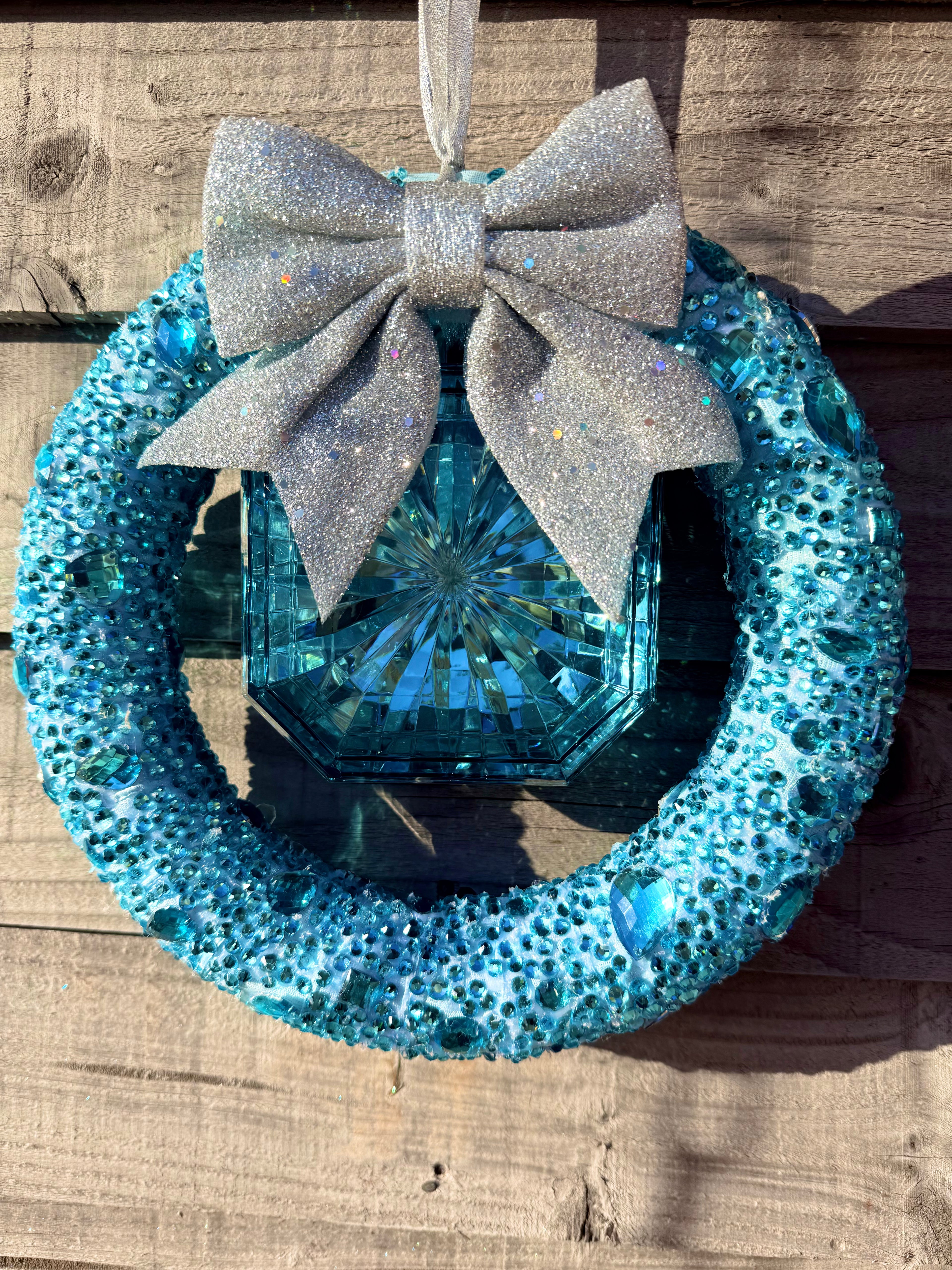 🎄 Ice blue rhinestone Christmas wreath 🎄